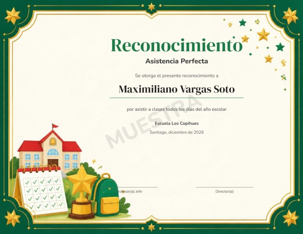 Muestra Reconocimiento Asistencia Perfecta