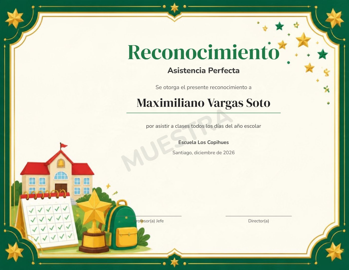Muestra Reconocimiento Asistencia Perfecta