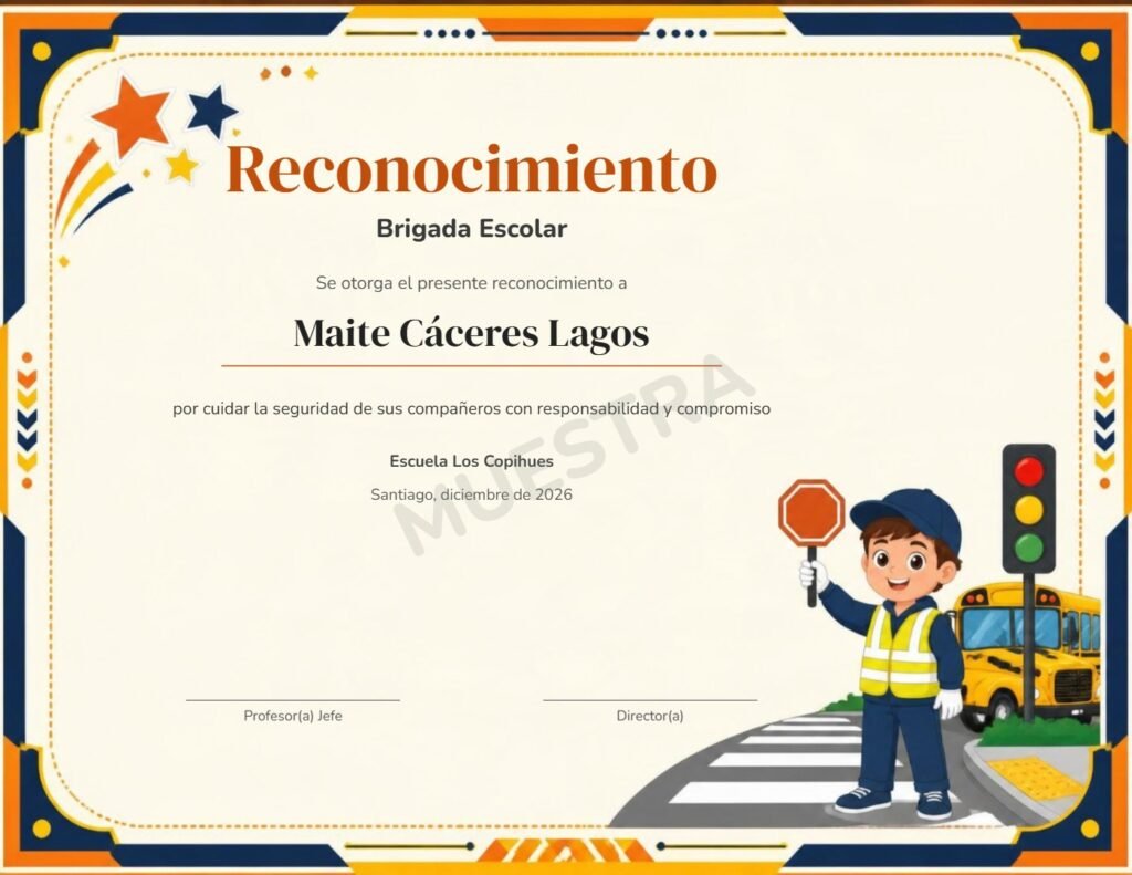 Muestra Reconocimiento Brigada Escolar