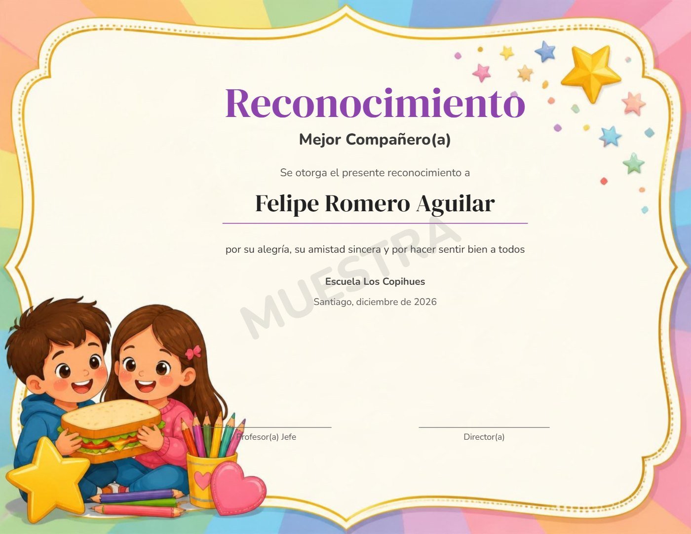 Muestra Reconocimiento Mejor Compañero(a)
