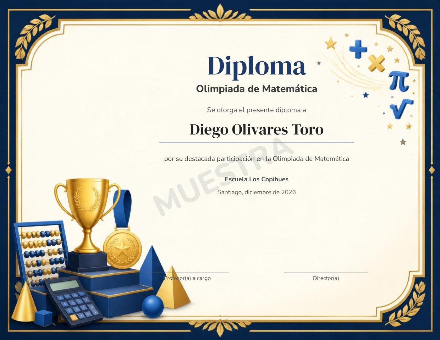 Muestra Diploma Olimpiada de Matemática