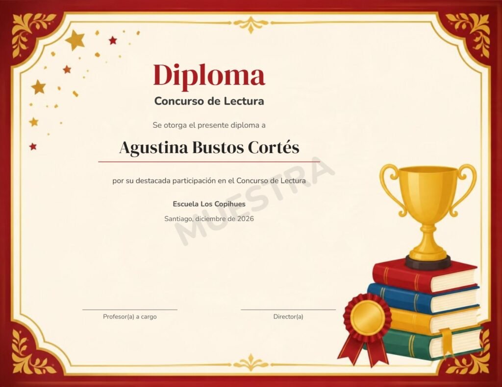 Muestra Diploma Concurso de Lectura