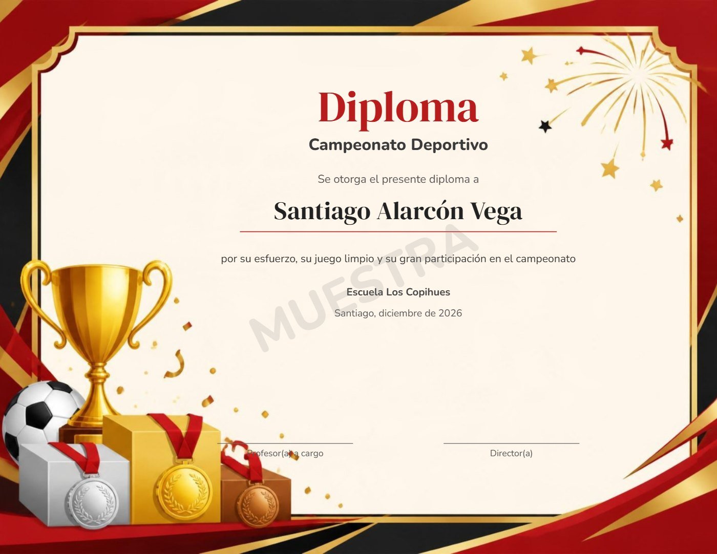 Muestra Diploma Campeonato Deportivo