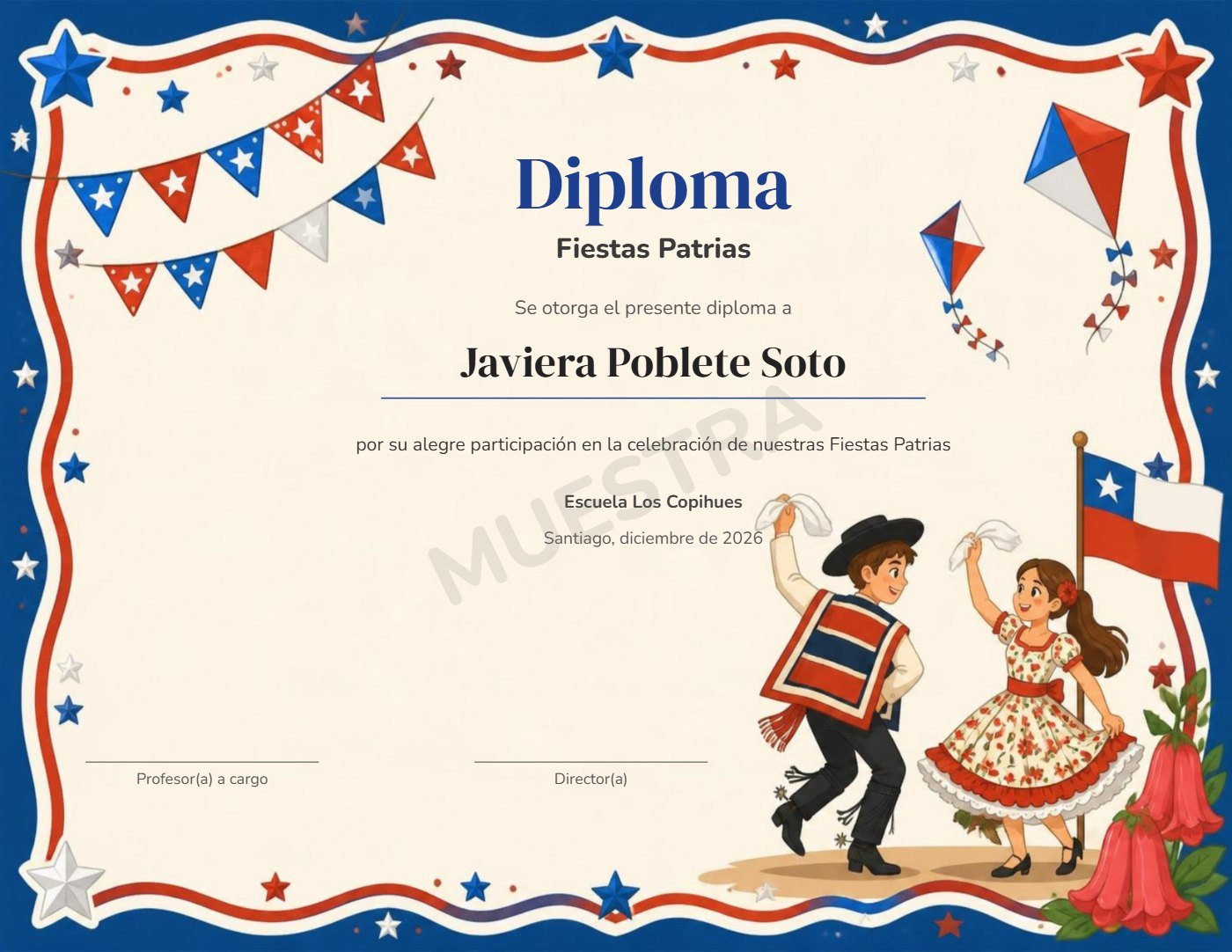 Muestra Diploma Fiestas Patrias
