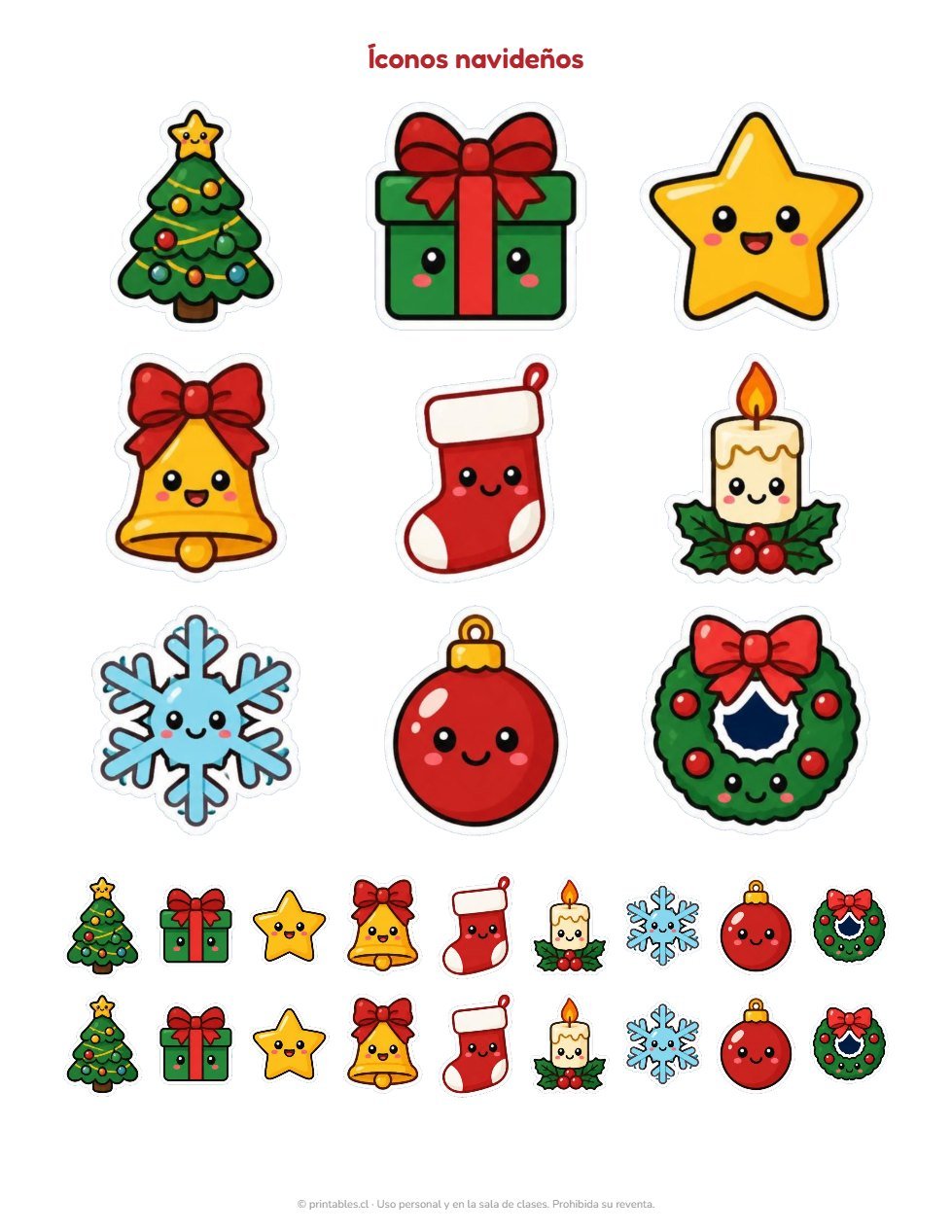 Muestra Kit Stickers Calendario de Adviento: 24 números y actividades