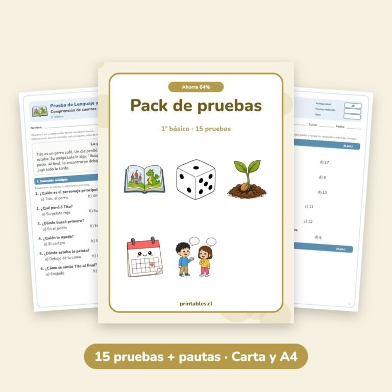 Pack de pruebas 1° básico