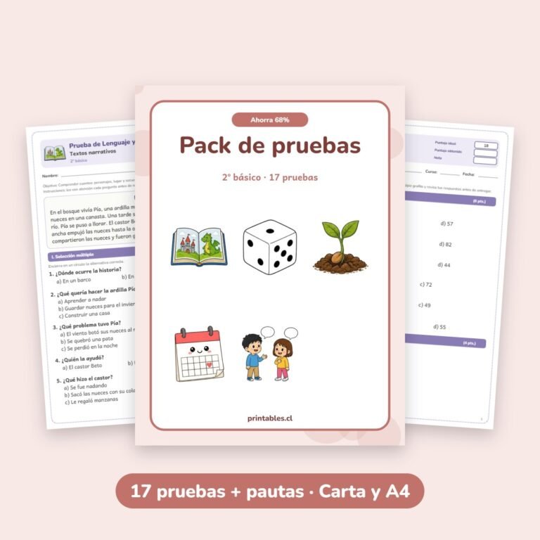 Pack de pruebas 2° básico