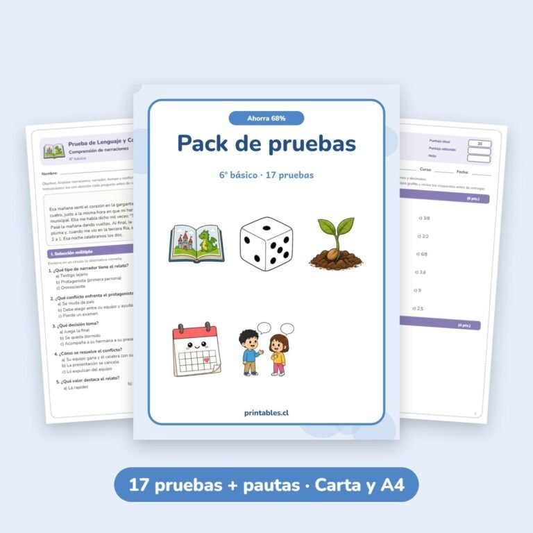 Pack de pruebas 6° básico