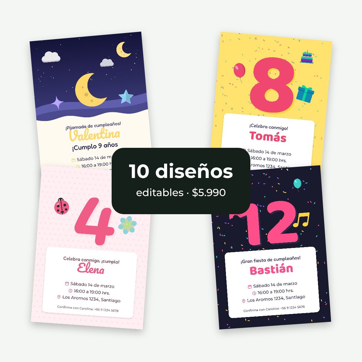 Pack cumpleaños infantiles 3