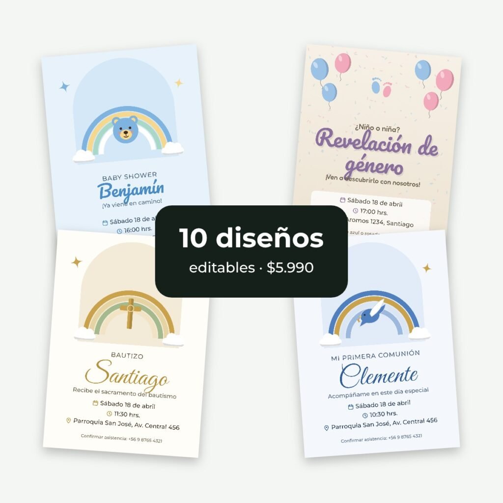 Pack bebé y sacramentos editables