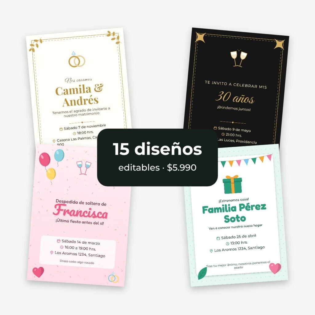 Pack celebraciones adultos editables