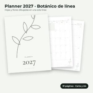 Planner 2027 Botánico de línea