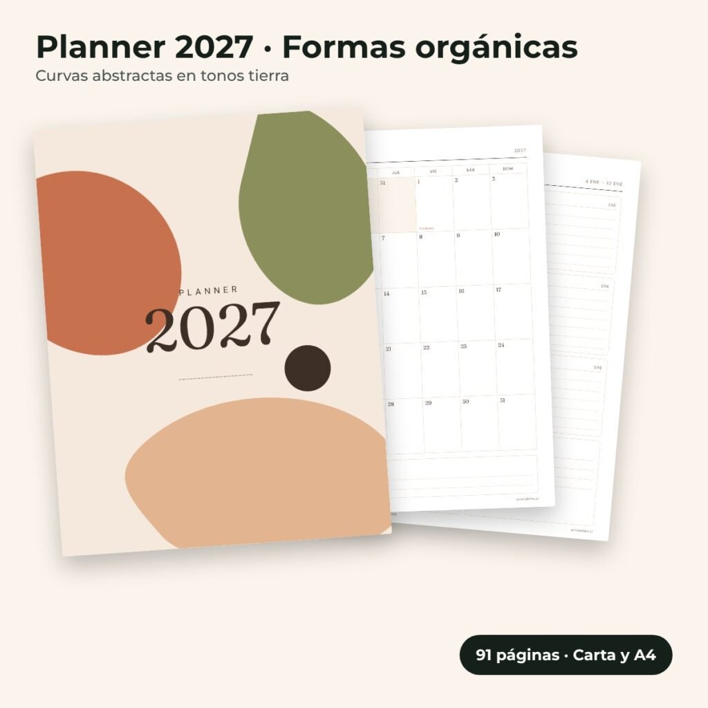 Planner 2027 estilo Formas orgánicas