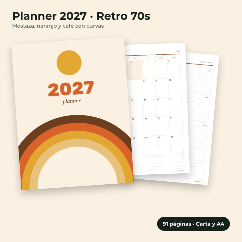 Planner 2027 estilo Retro 70s