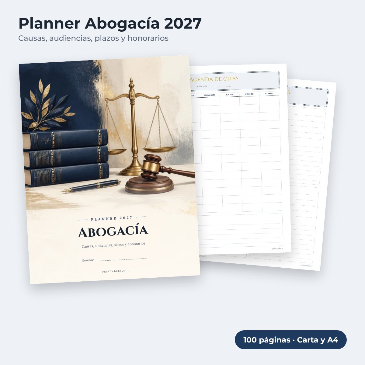 Planner Abogacía 2027 imprimible