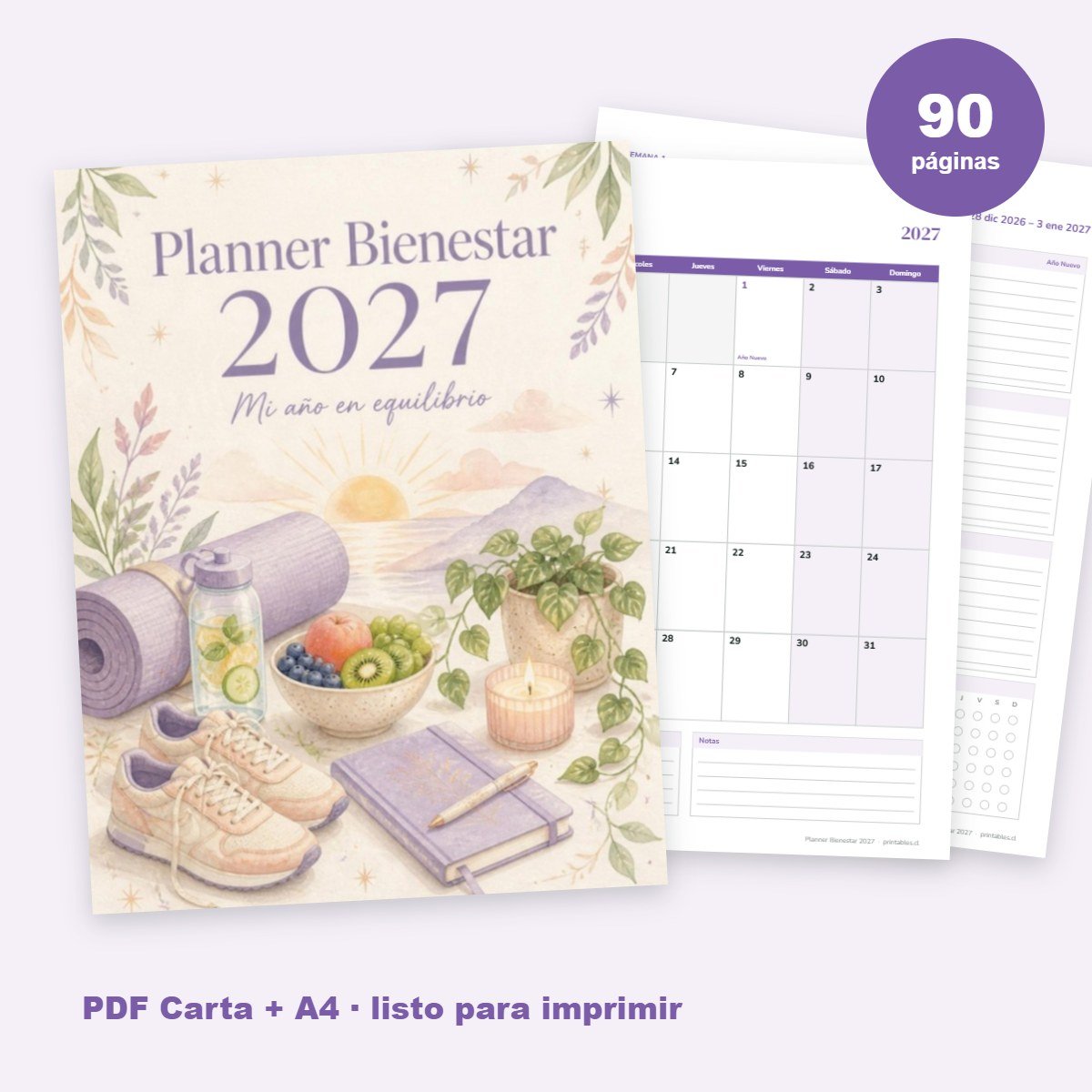 Planner Bienestar 2027 imprimible