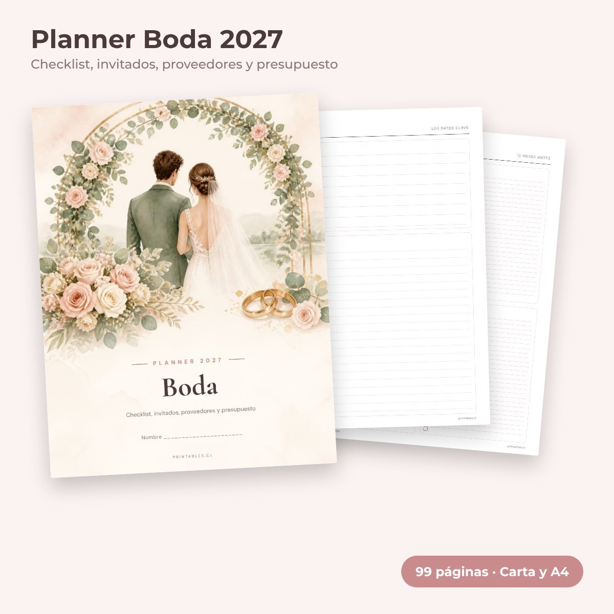 Planner Boda 2027 imprimible