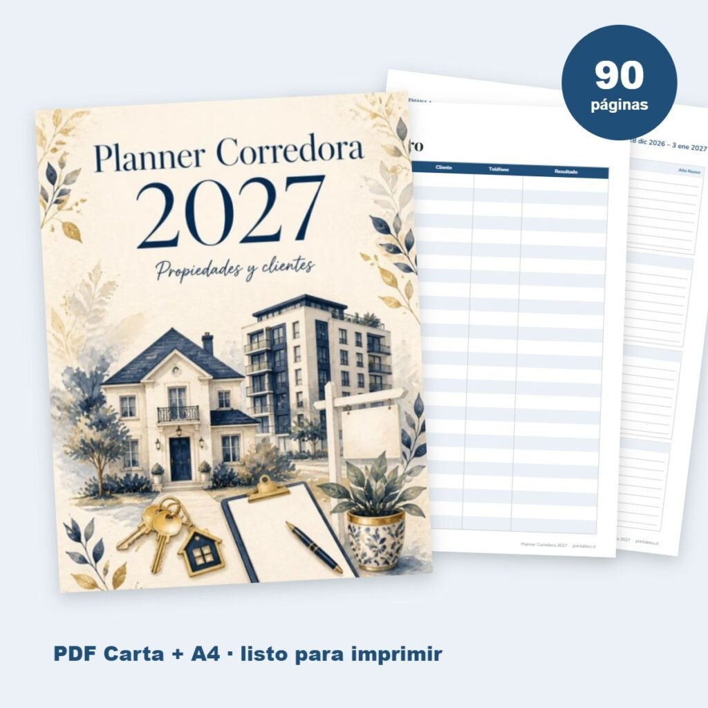 Planner Corredora 2027 imprimible