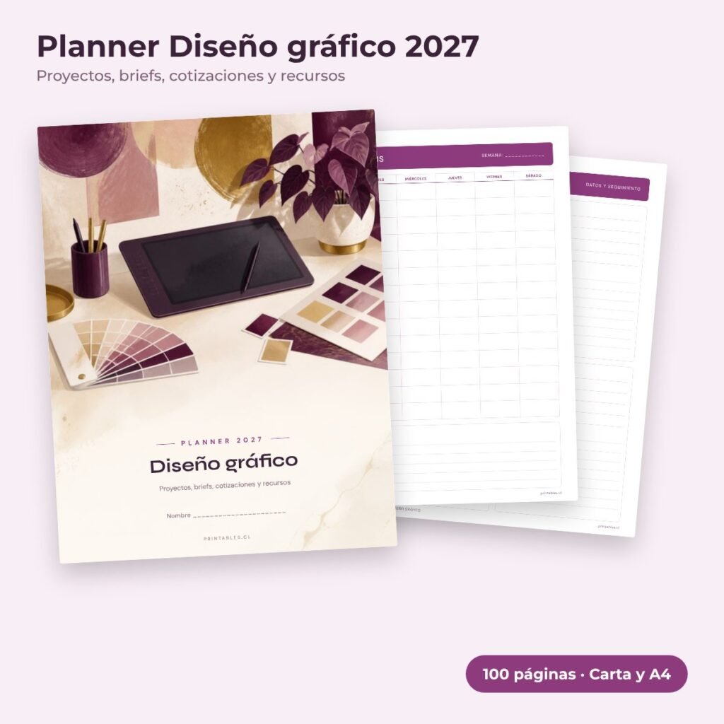 Planner Diseño gráfico 2027 imprimible