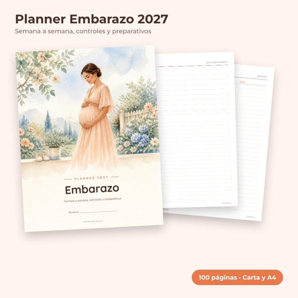 Planner Embarazo 2027 imprimible
