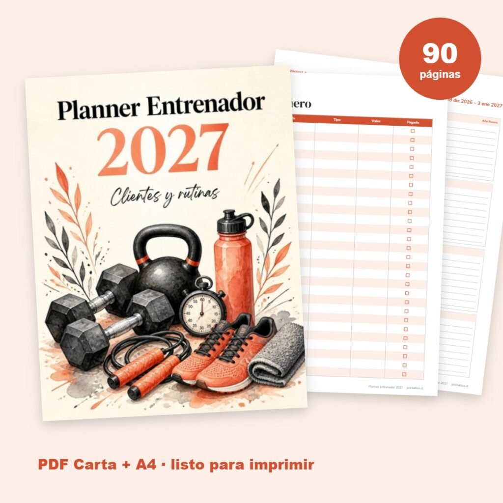 Planner Entrenador 2027 imprimible