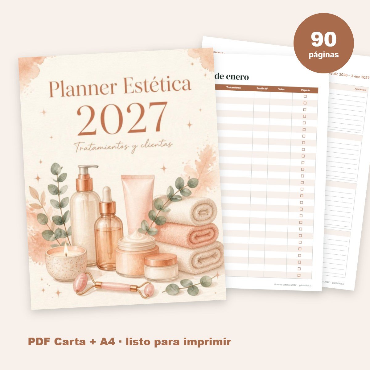 Planner Estética 2027 imprimible