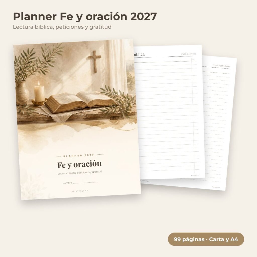 Planner Fe y oración 2027 imprimible