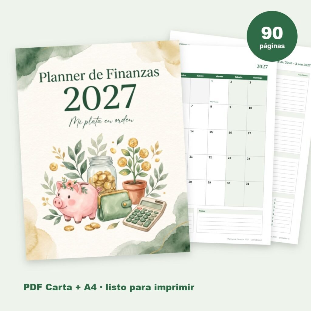 Planner Finanzas 2027 imprimible