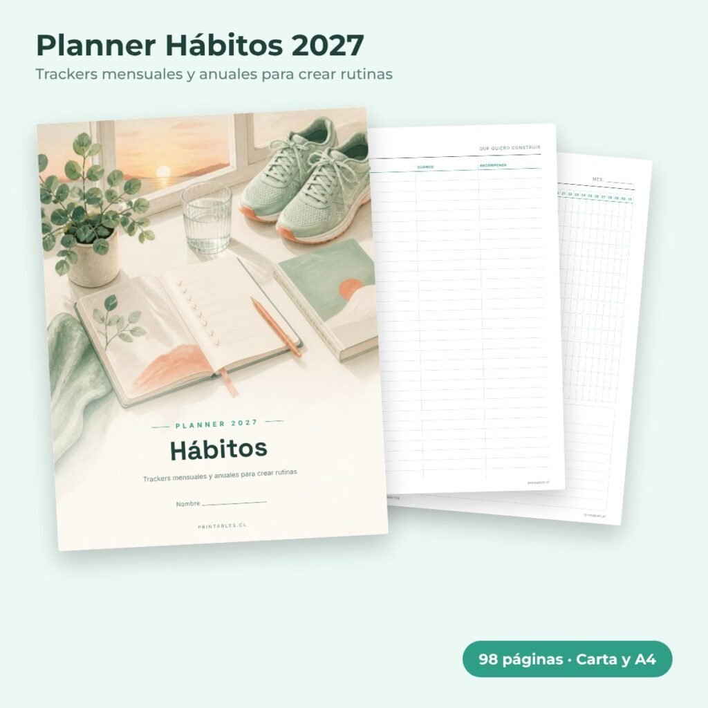 Planner Hábitos 2027 imprimible