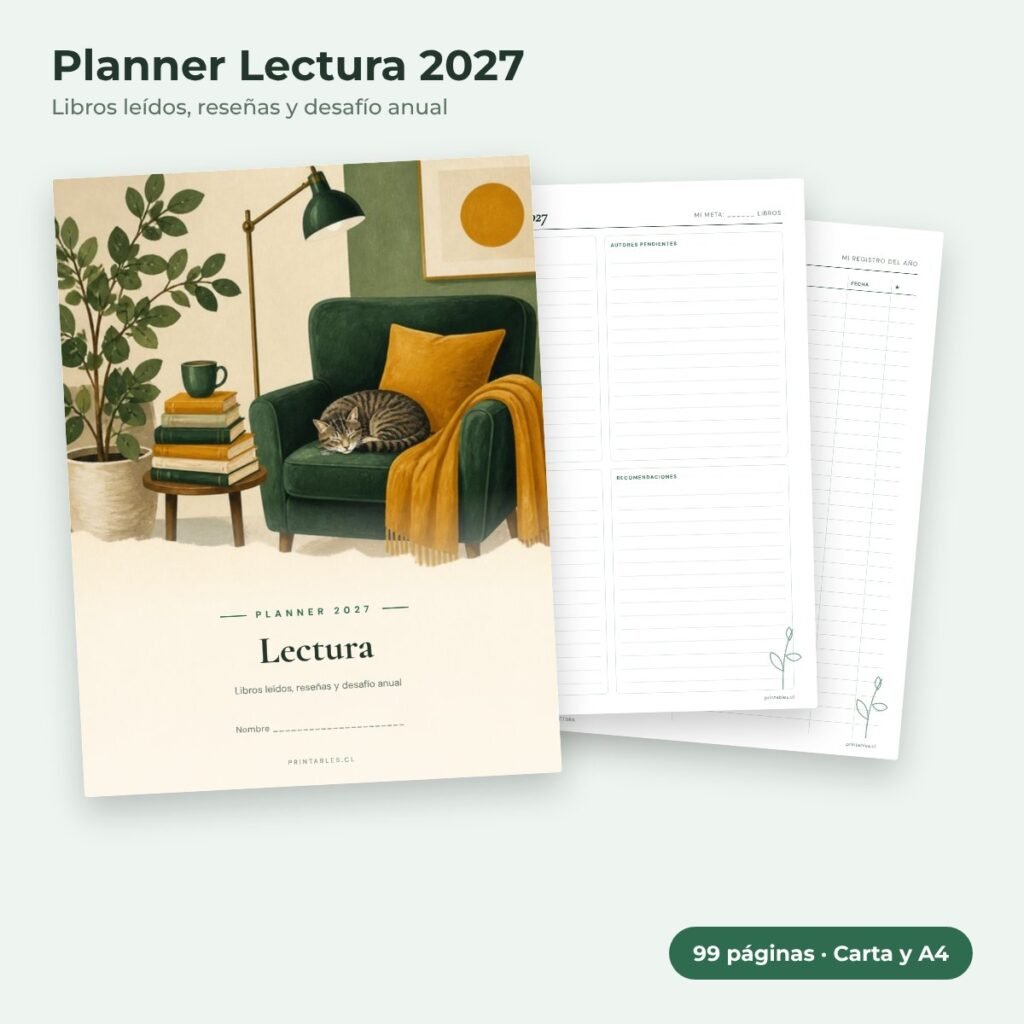 Planner Lectura 2027 imprimible