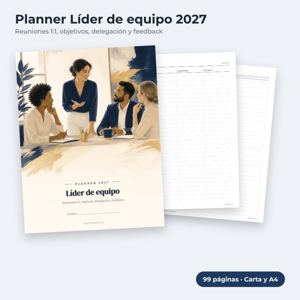 Planner Líder de equipo 2027 imprimible