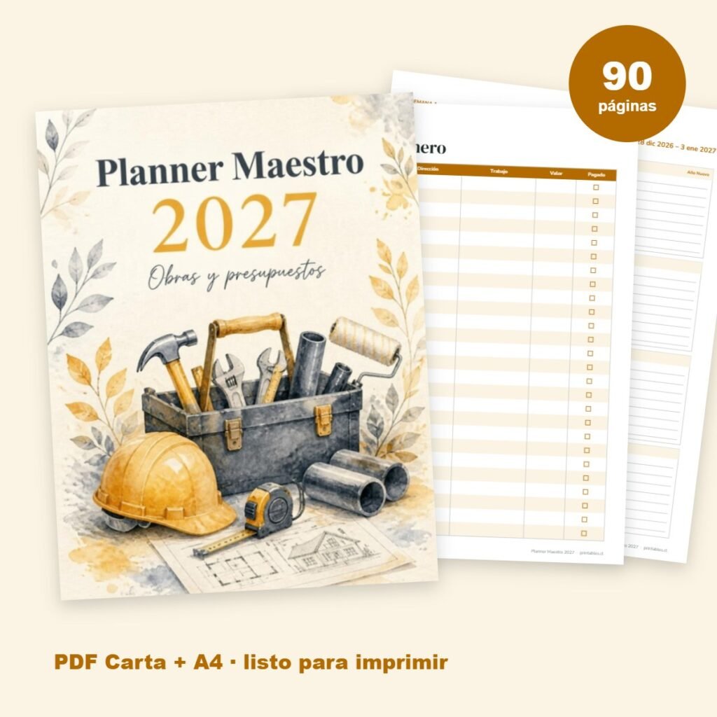 Planner Maestro 2027 imprimible