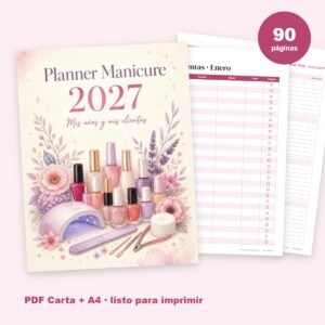 Planner Manicure 2027: clientas, diseños y esmaltes