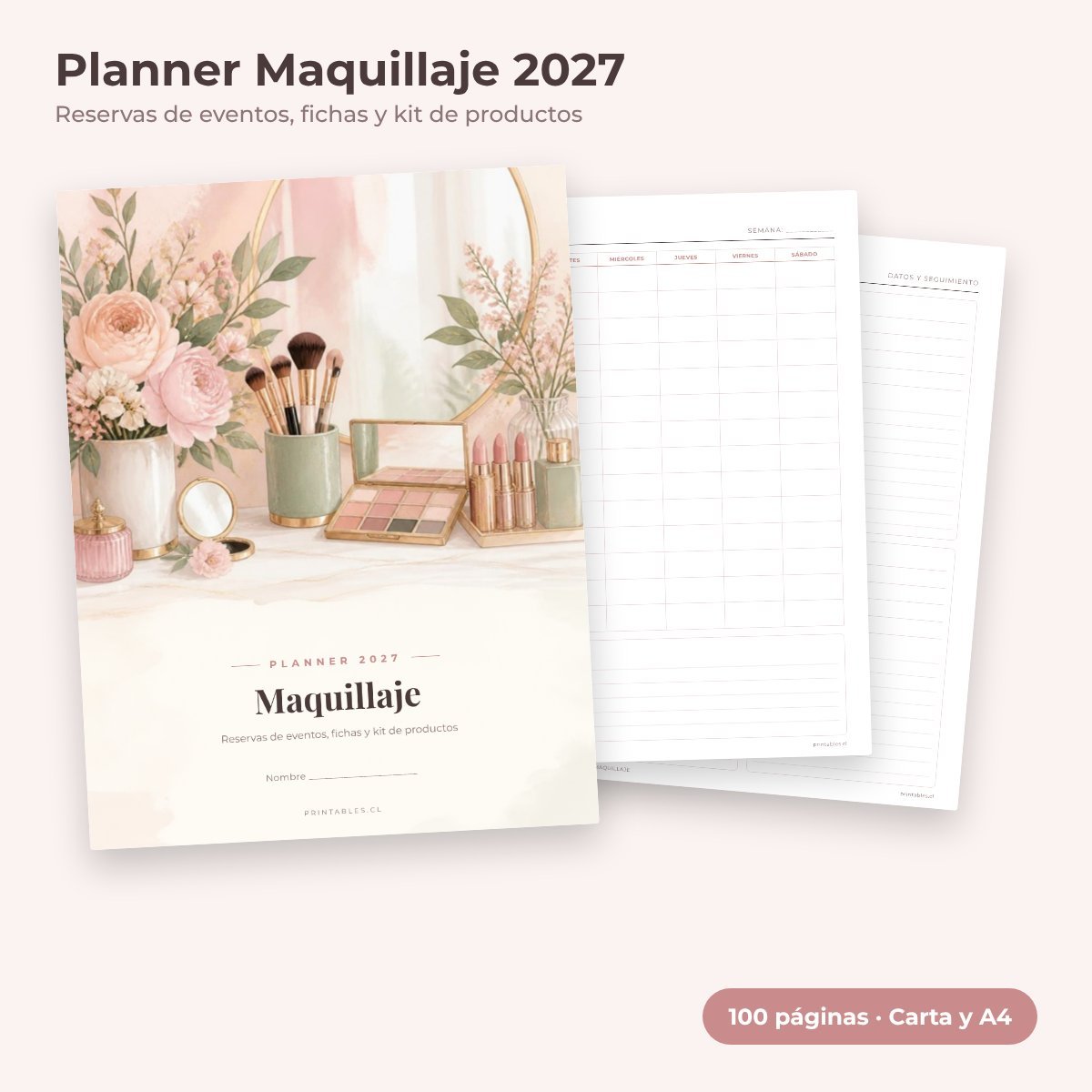 Planner Maquillaje 2027 imprimible