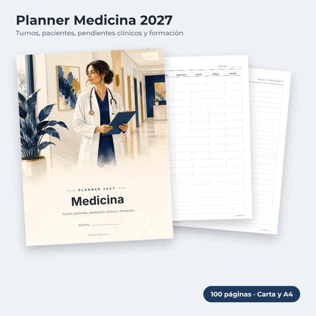 Planner Medicina 2027 imprimible