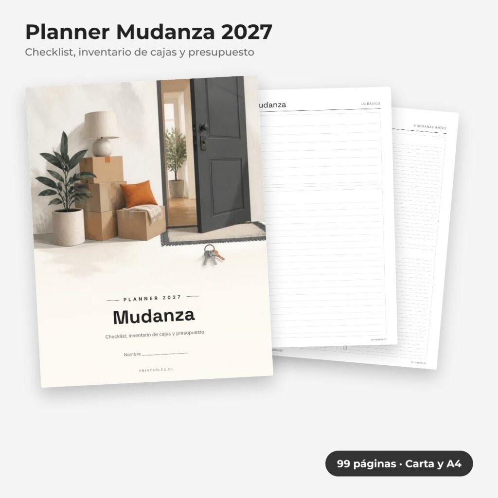 Planner Mudanza 2027 imprimible