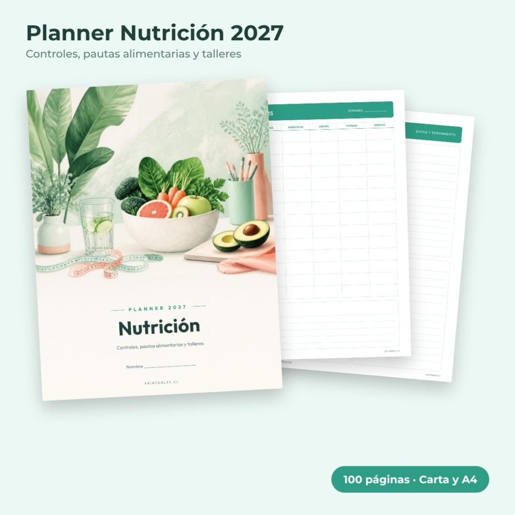 Planner Nutrición 2027 imprimible