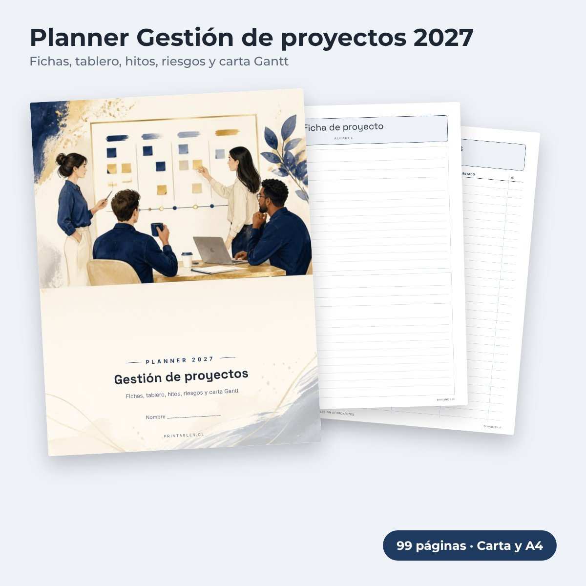 Planner Gestión de proyectos 2027 imprimible