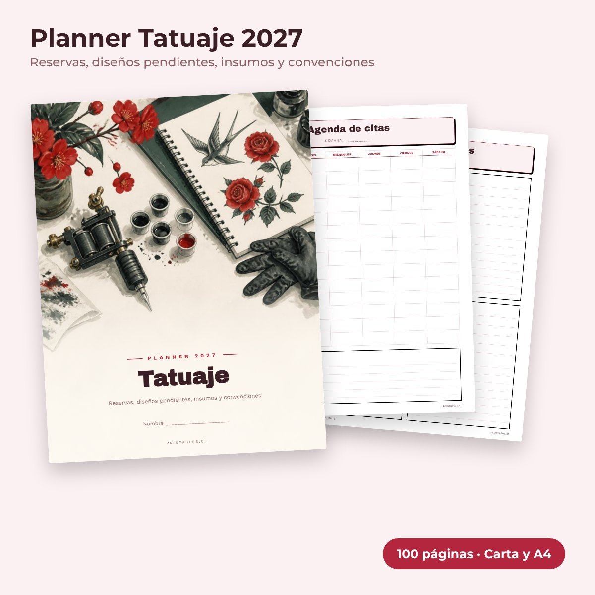 Planner Tatuaje 2027 imprimible