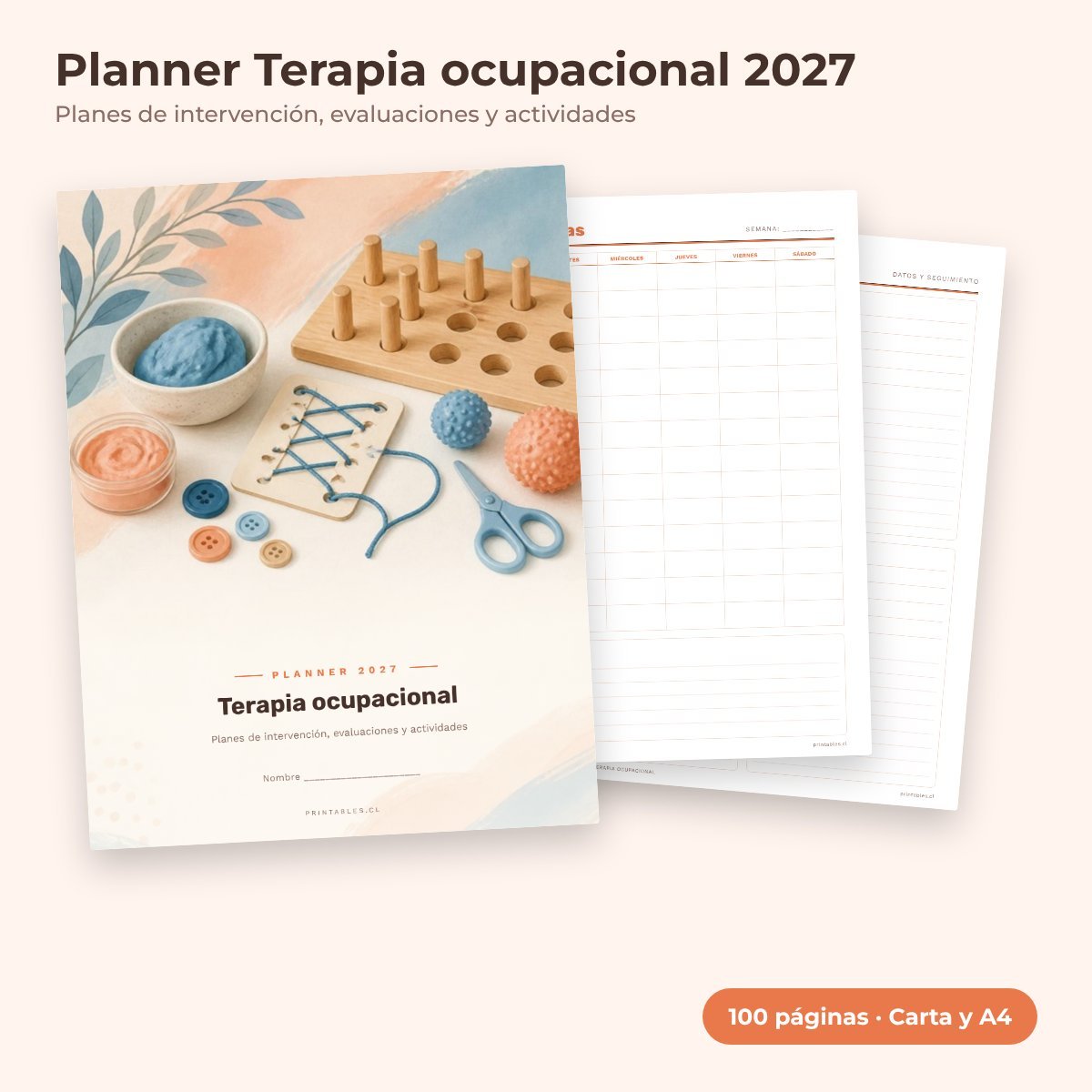Planner Terapia ocupacional 2027 imprimible