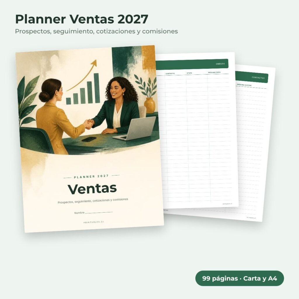 Planner Ventas 2027 imprimible