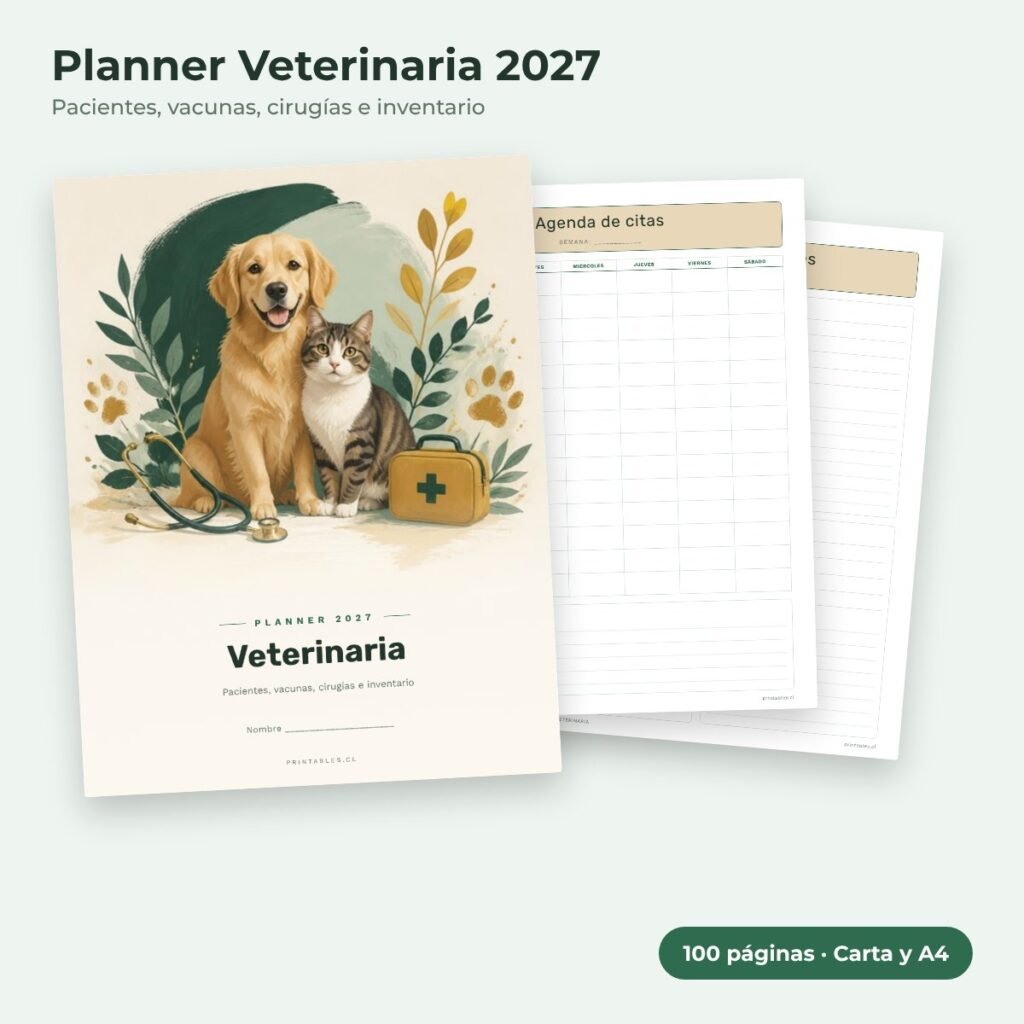 Planner Veterinaria 2027 imprimible