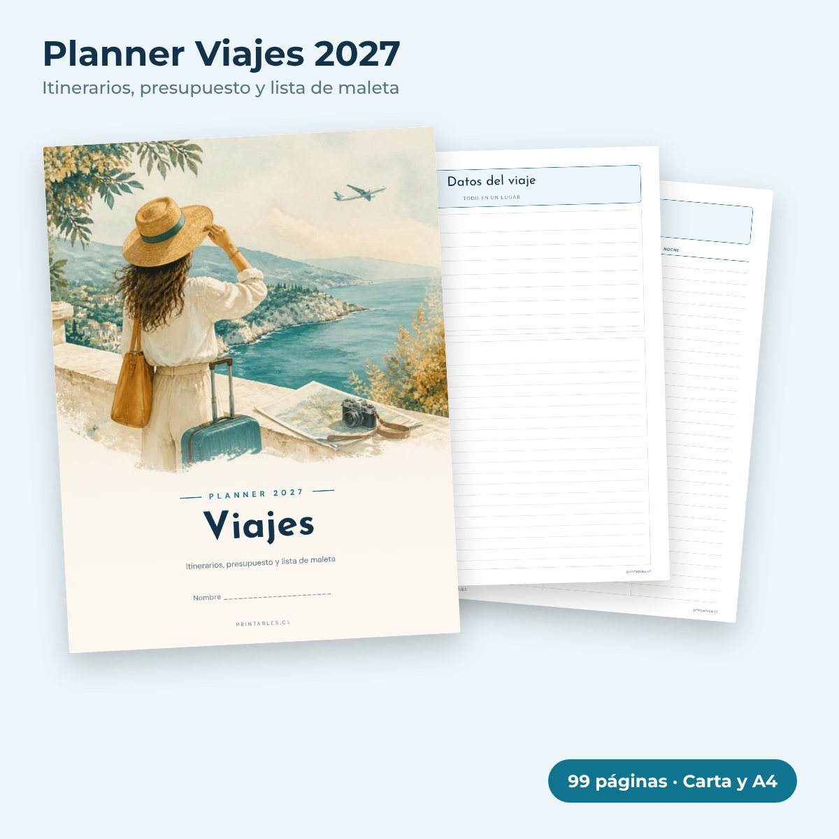 Planner Viajes 2027 imprimible