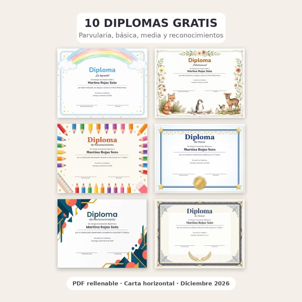 10 Diplomas gratis · Fin de año 2026