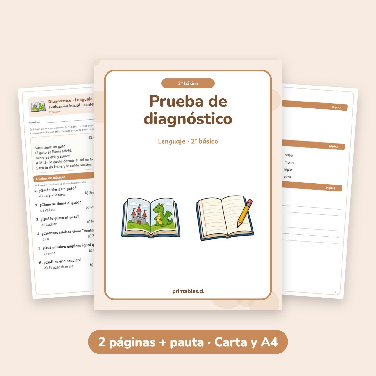 Prueba de diagnóstico Lenguaje 2° básico