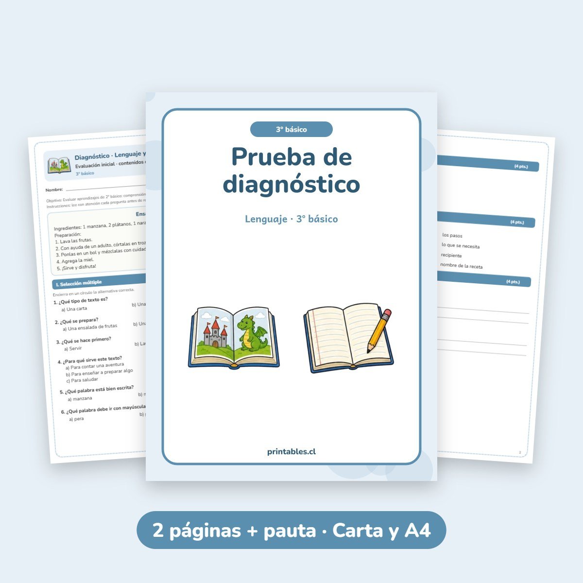 Prueba de diagnóstico Lenguaje 3° básico