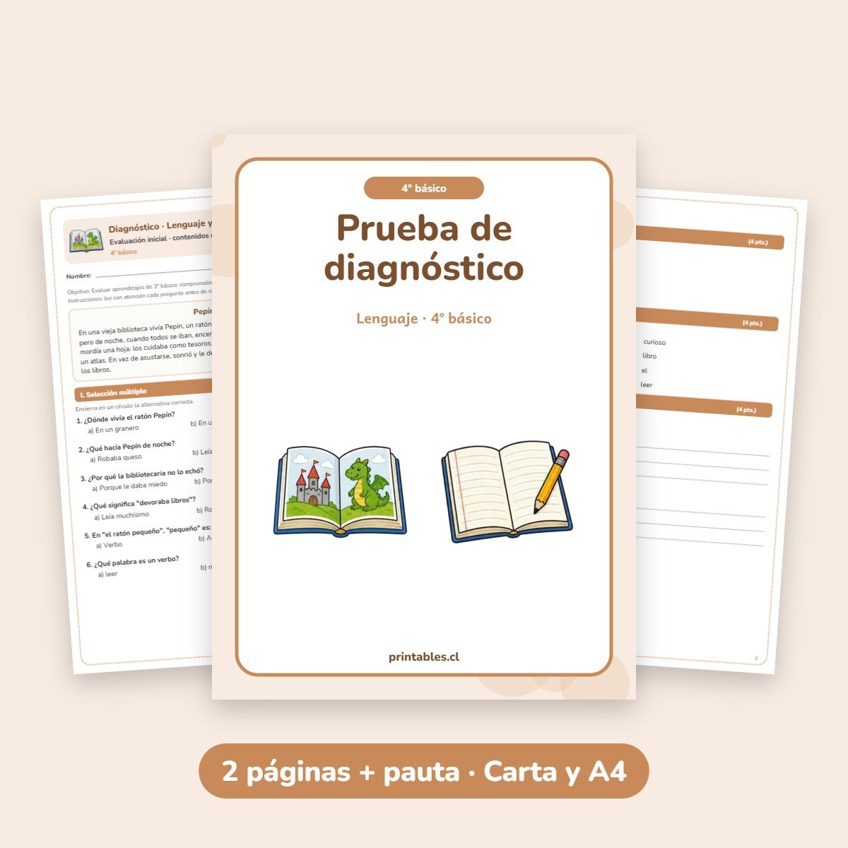 Prueba de diagnóstico Lenguaje 4° básico