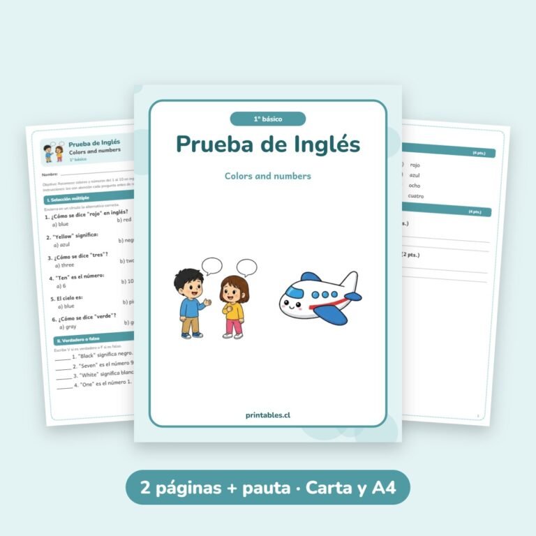 Inglés: Colors and numbers
