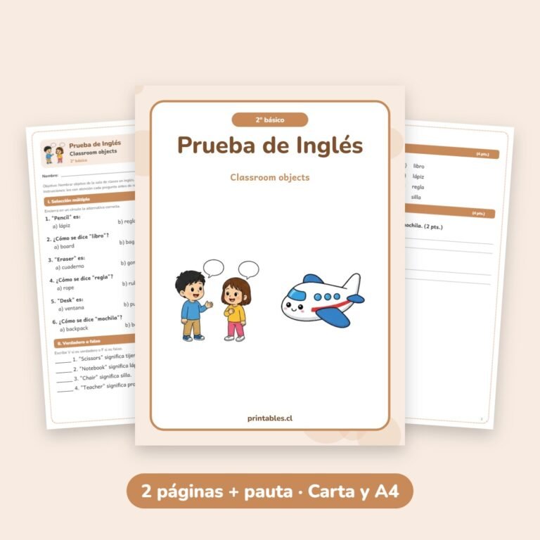Inglés: Classroom objects