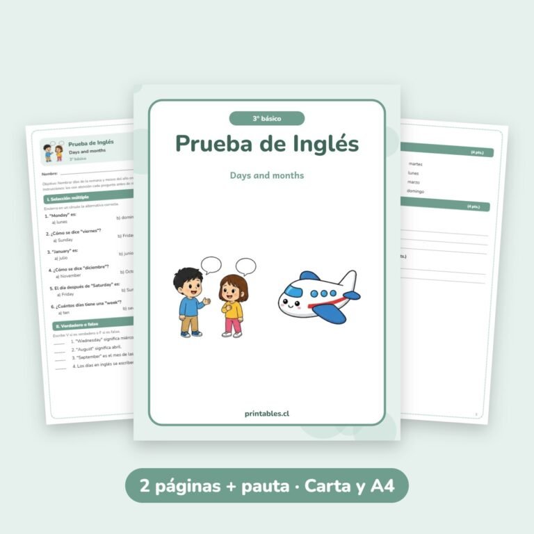 Inglés: Days and months